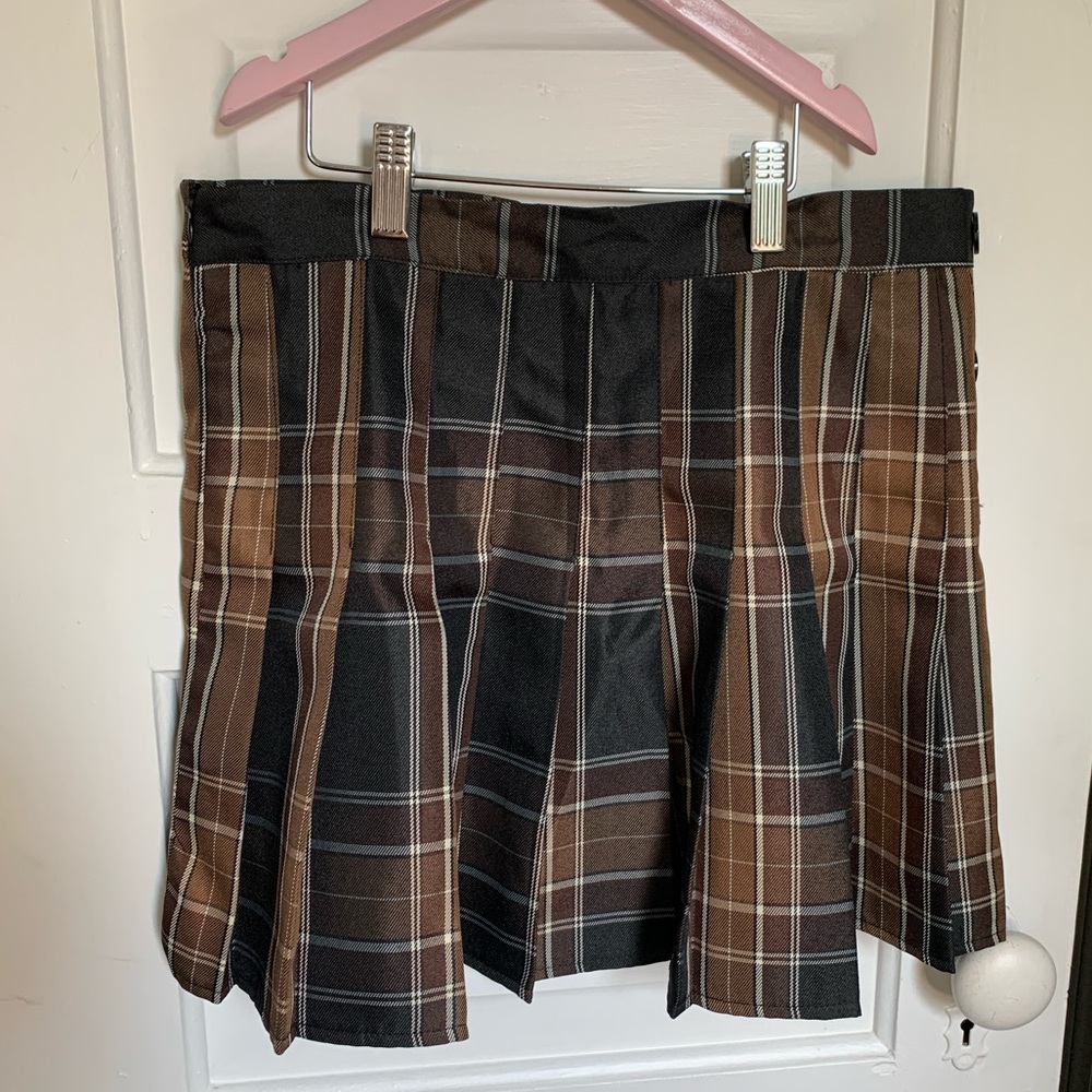 Plaid Black and Brown Women's Skirt